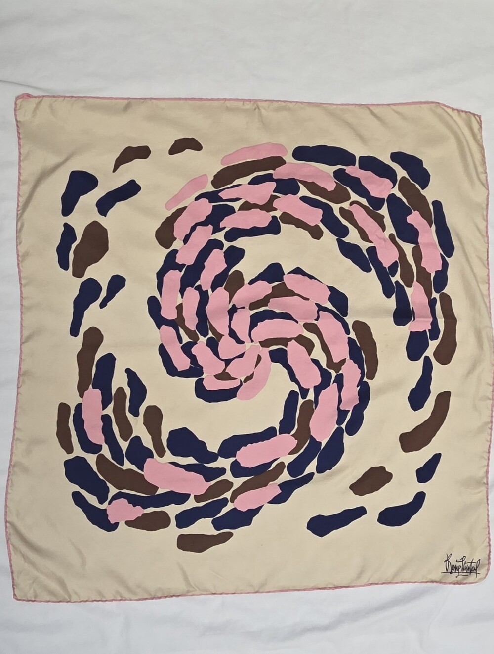 Vintage Rene Chantal Silk Printed Scarf